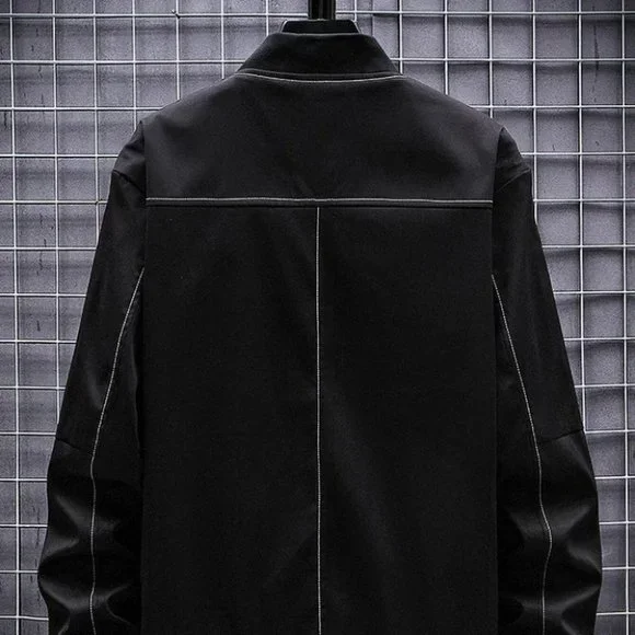 Black Mens Bomber Jacket - Picture 3 of 8